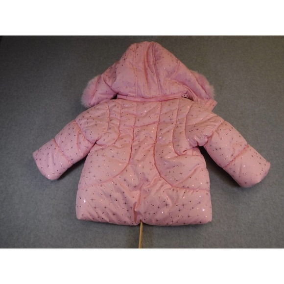 London Fog Girls Toddler puffer jacket with detachable hood size 12 months - Picture 2 of 7